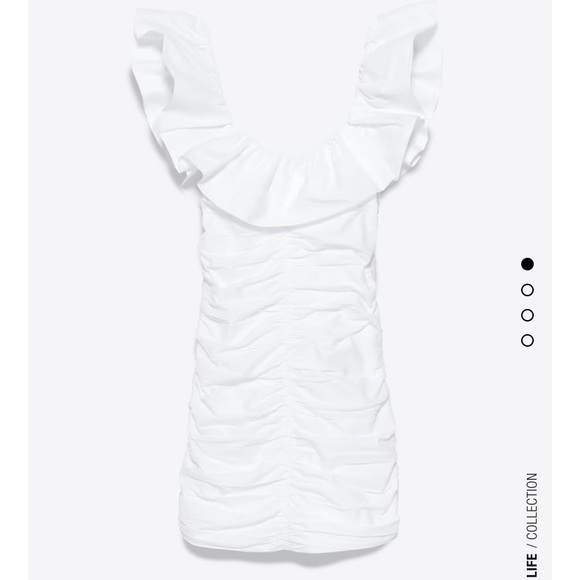 NWT Zara white draped poplin dress - Picture 6 of 8